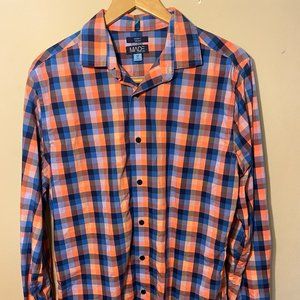 Blue and Orange Large Checked Shirt